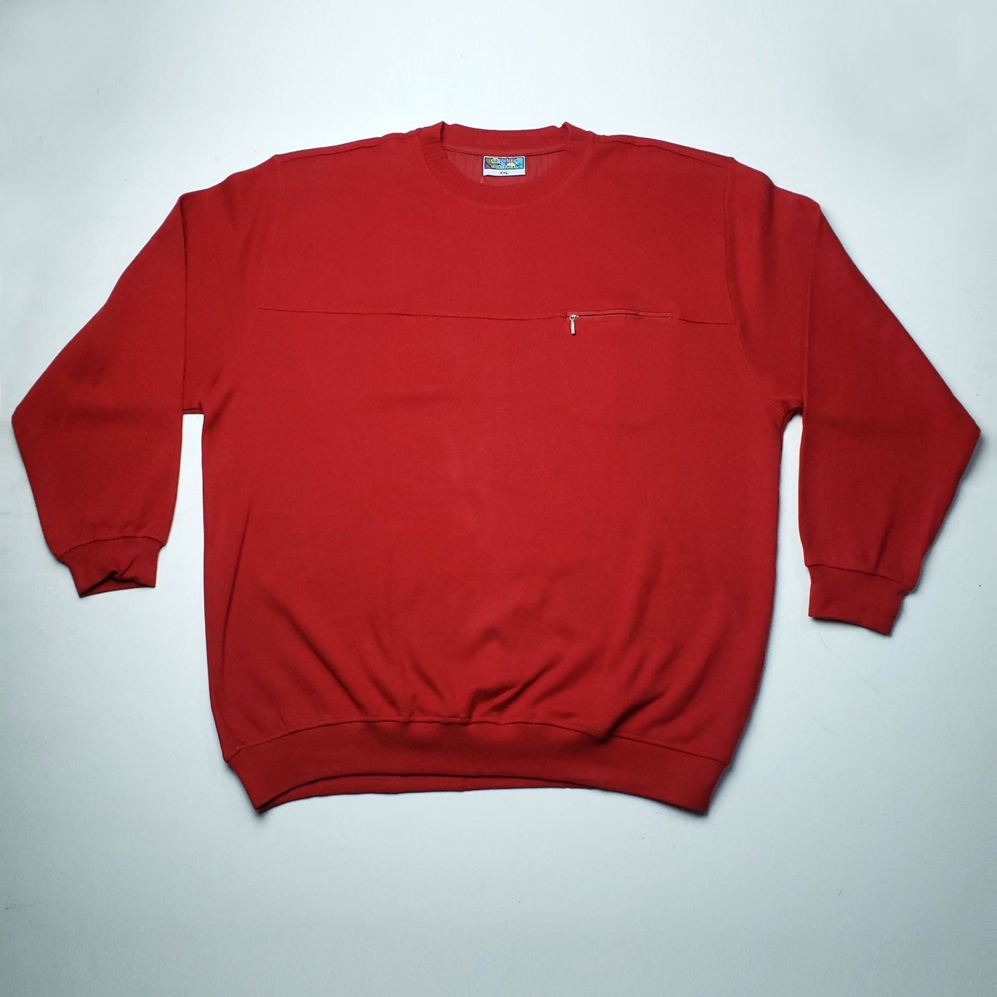 Oversize EL - Crew Neck Sweatshirt Red With Front Pocket