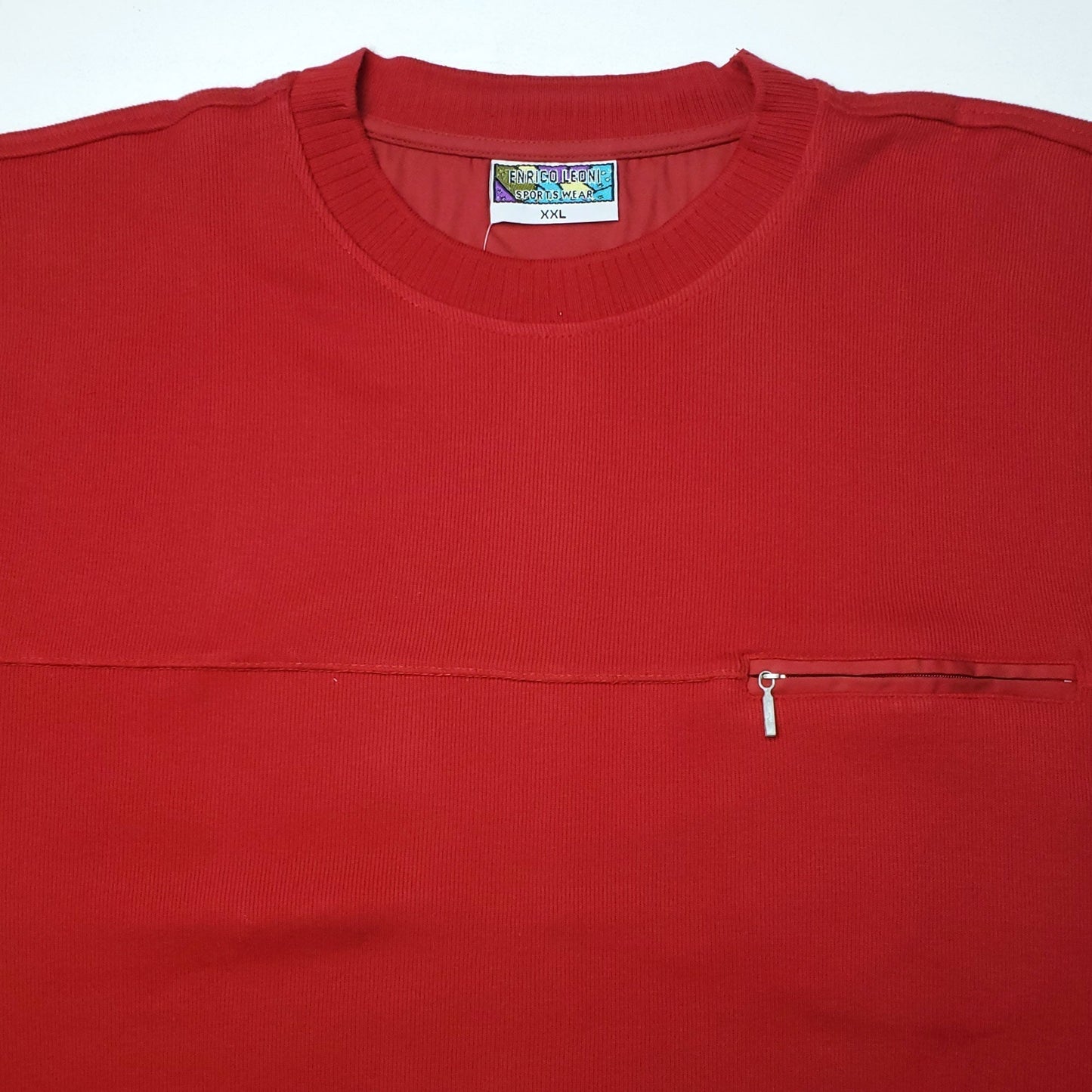 Oversize EL - Crew Neck Sweatshirt Red With Front Pocket