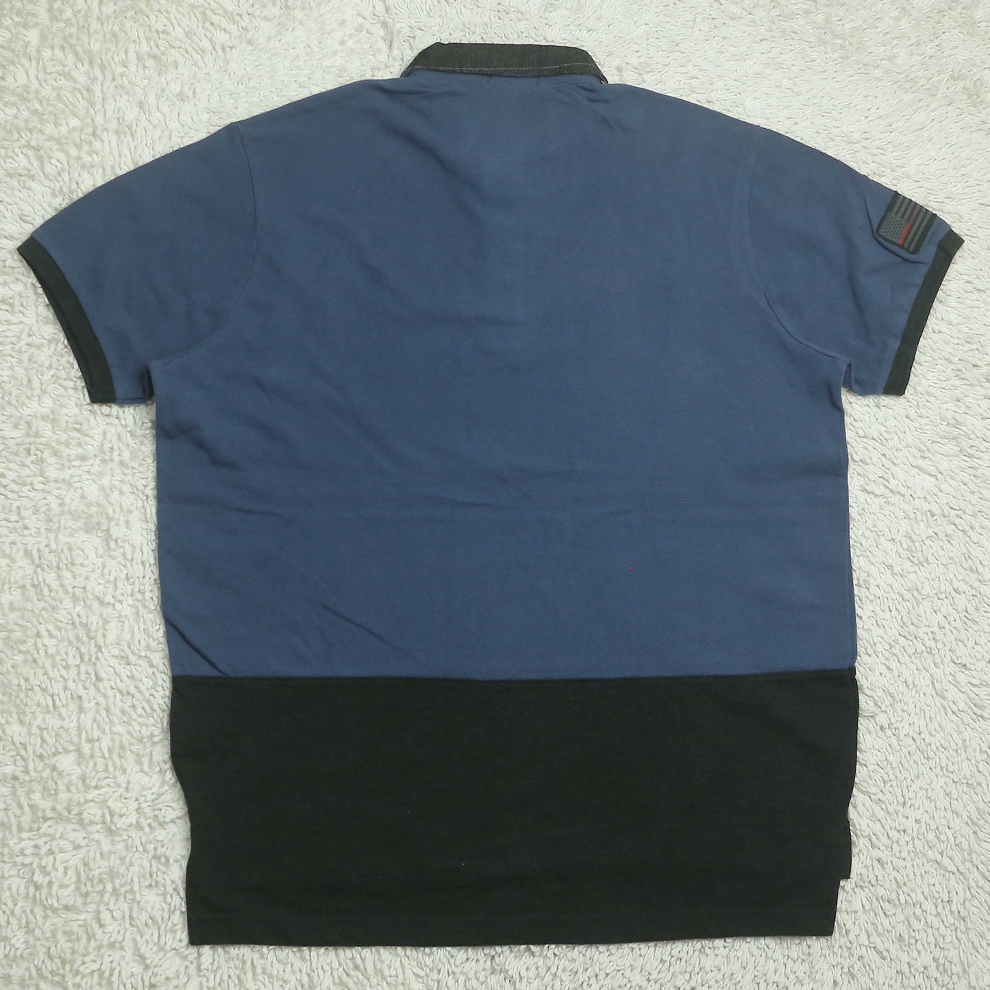 (MINOR FAULT) Uspa - Polo (Men) Blue With Black Bottom & Embroidered Logo - T-Shirt
