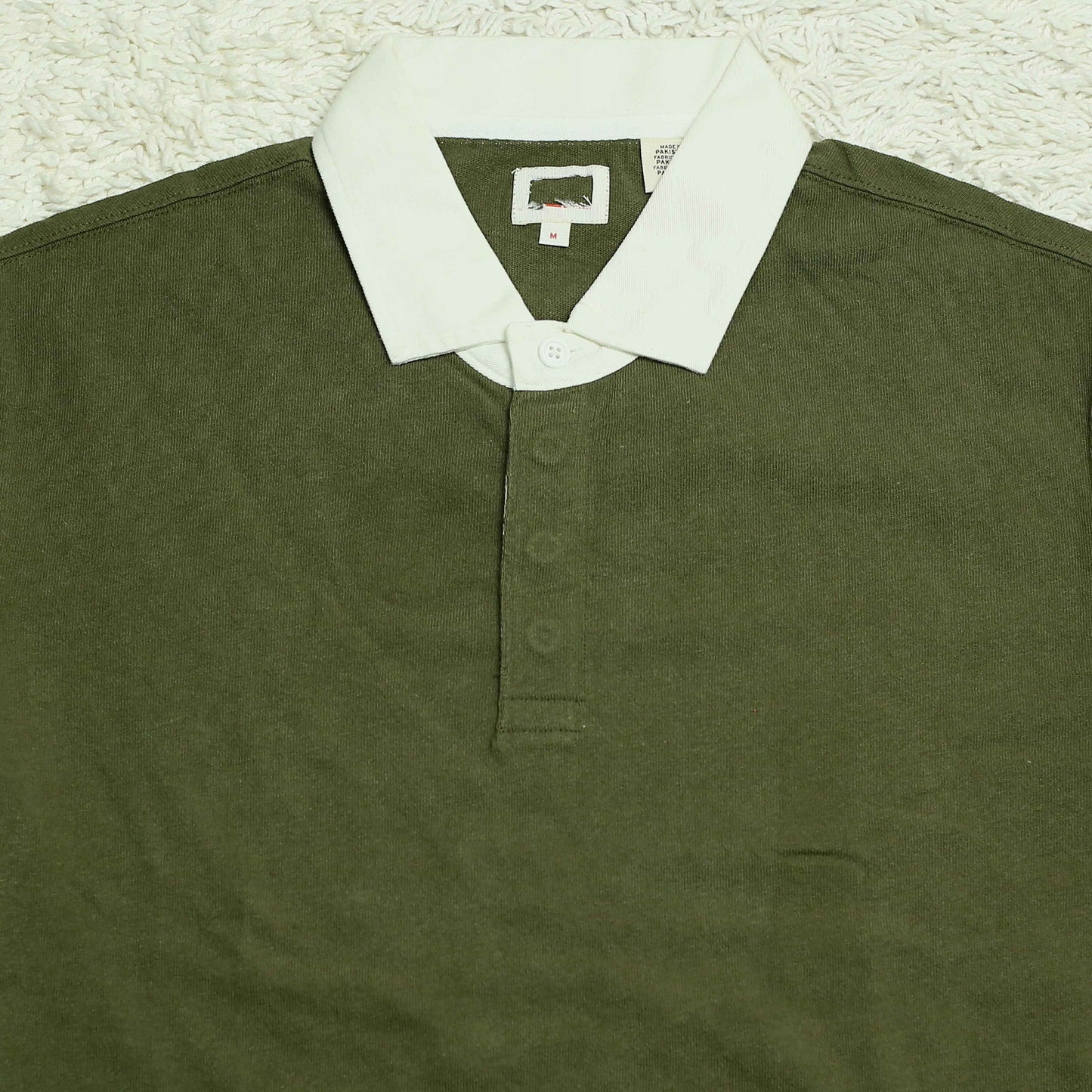 Lv - Polo (Men) T Shirt - Olive Green With White Collar